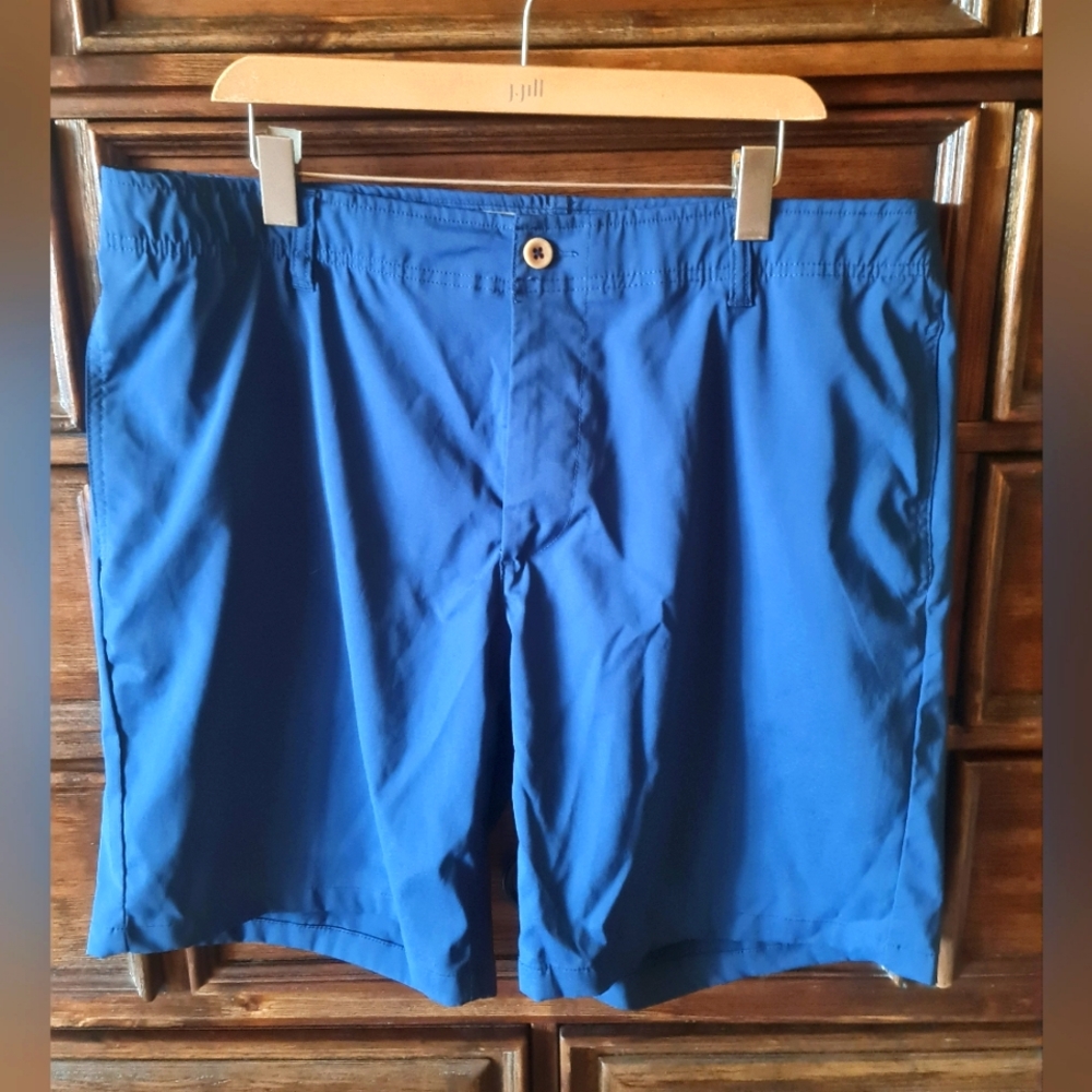 Caribbean Joe Mens Shorts Lightweight Stretch Navy Blue Size 38